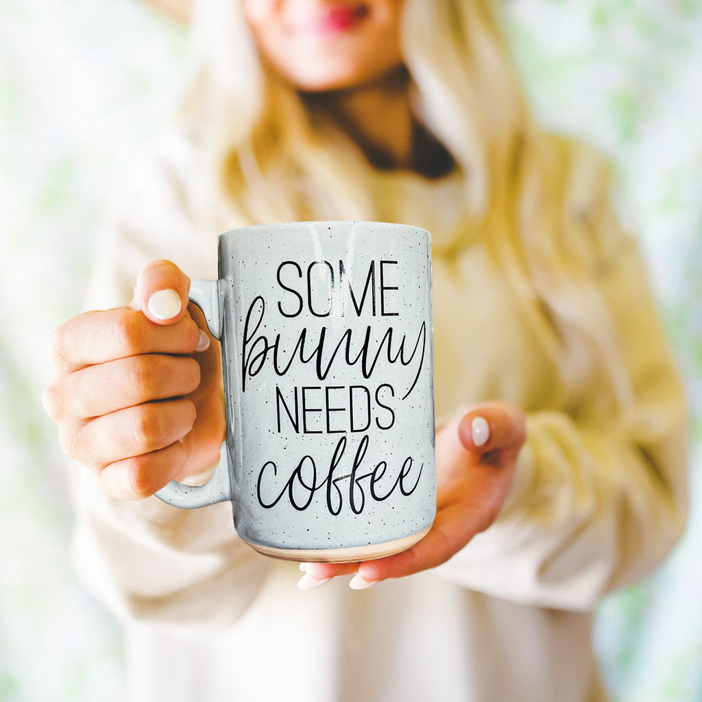 Hippity Hoppity Give Me Coffee Mug – Speckled Easter Bunny Ceramic Mug (16.23 oz)