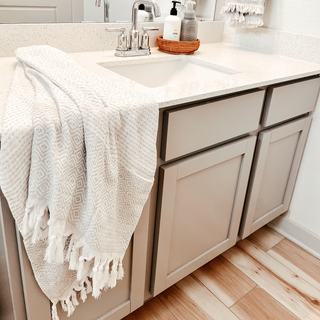 Azra Turkish Cotton Towel – Blue or Gray Woven Design (200 GSM, 40