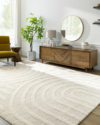 Arnel Cream Area Rug – Contemporary Light Neutral Floor Carpet