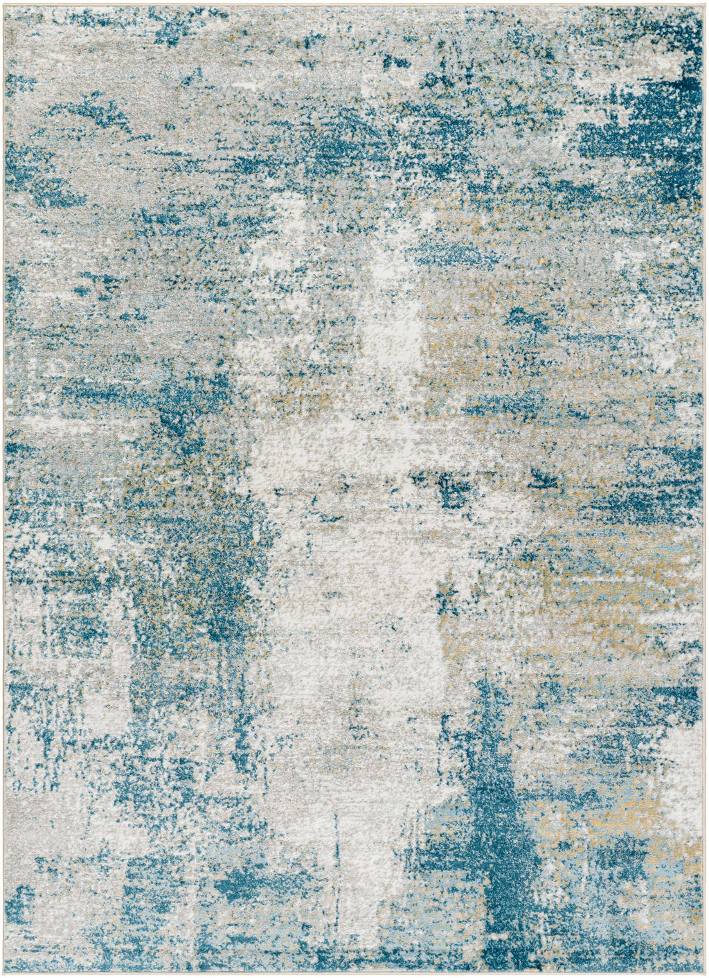 Duval Blue Abstract Area Rug – Contemporary Washable Living Room Carpet