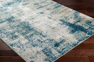 Duval Blue Abstract Area Rug – Contemporary Washable Living Room Carpet