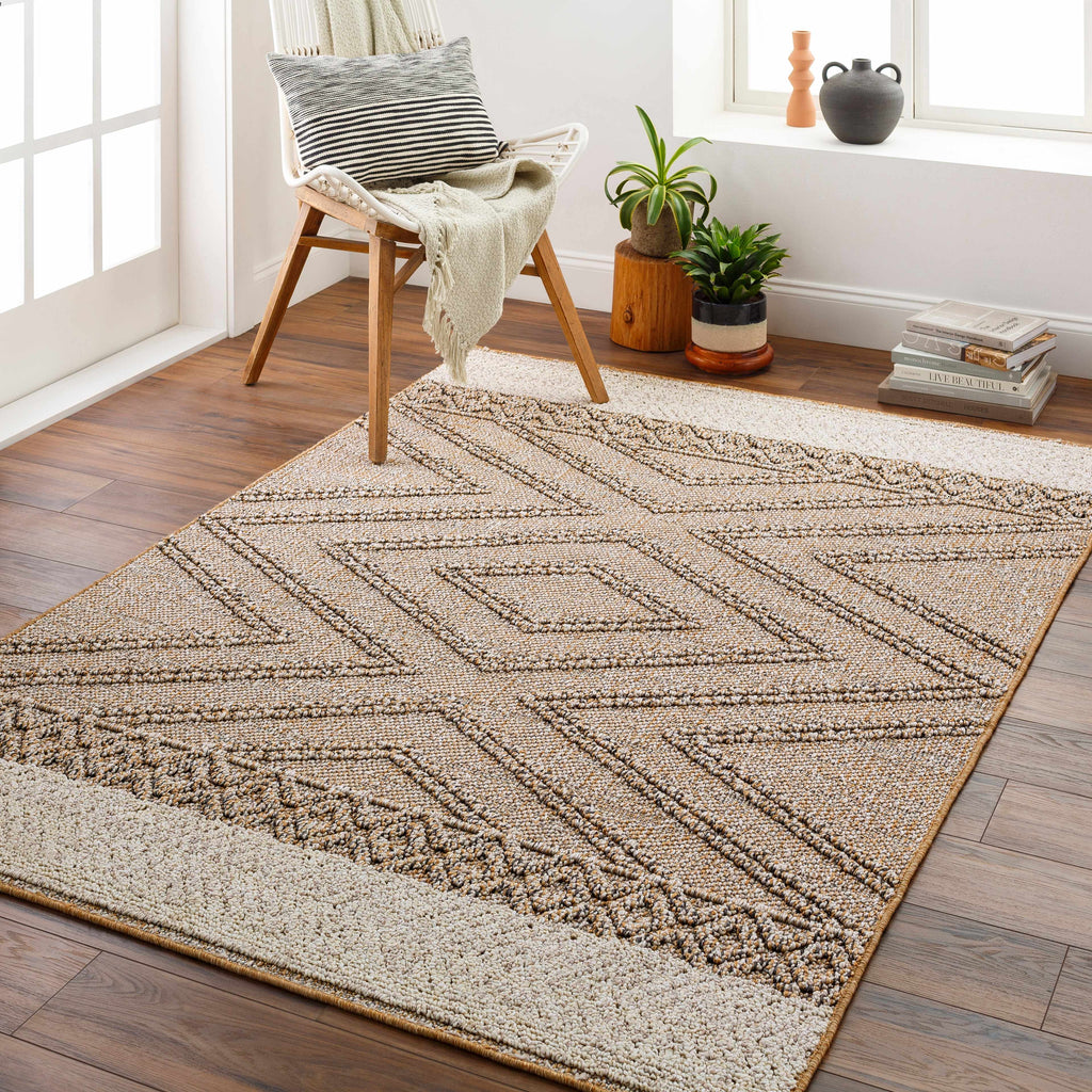 Beige Areli Area Rug – Soft Neutral Washable Living Room Carpet