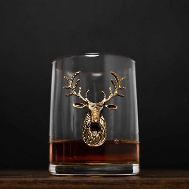 Gold Stag Crystal Whiskey Glasses – Set of 2