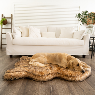 PupRug by Paw.com® Faux Fur Orthopedic Dog Bed – Curve Sable Tan