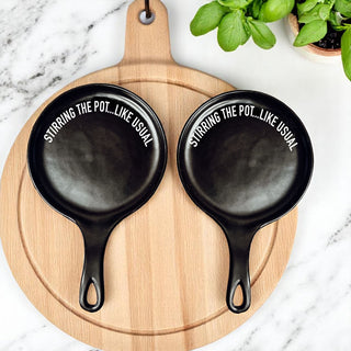 Funny “Stir the Pot” Spoon Rest with Wooden Spoon – Porcelain Kitchen Spoon Holder