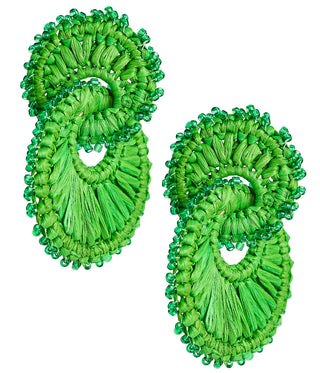 Tara Double Ring Raffia Earrings
