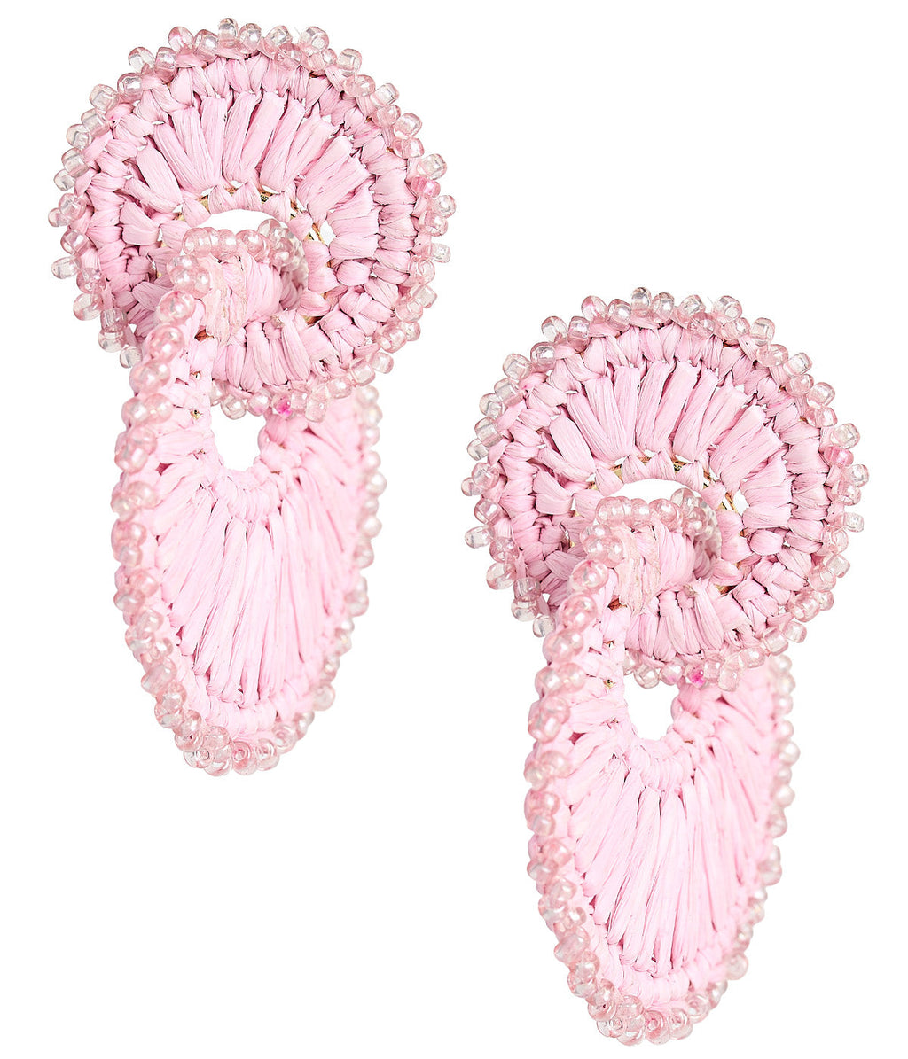 Tara Double Ring Raffia Earrings