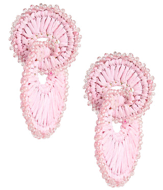 Tara Double Ring Raffia Earrings