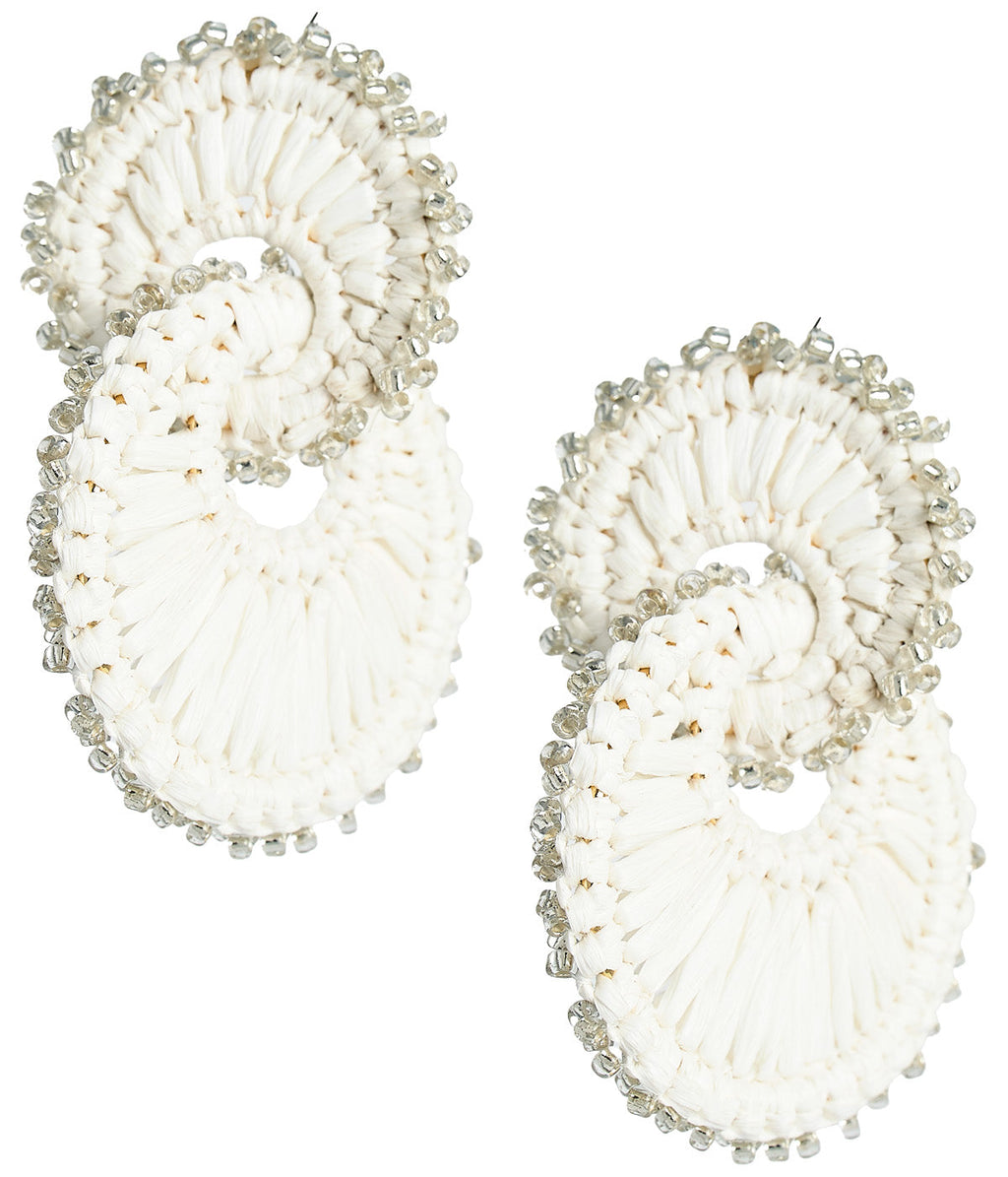 Tara Double Ring Raffia Earrings