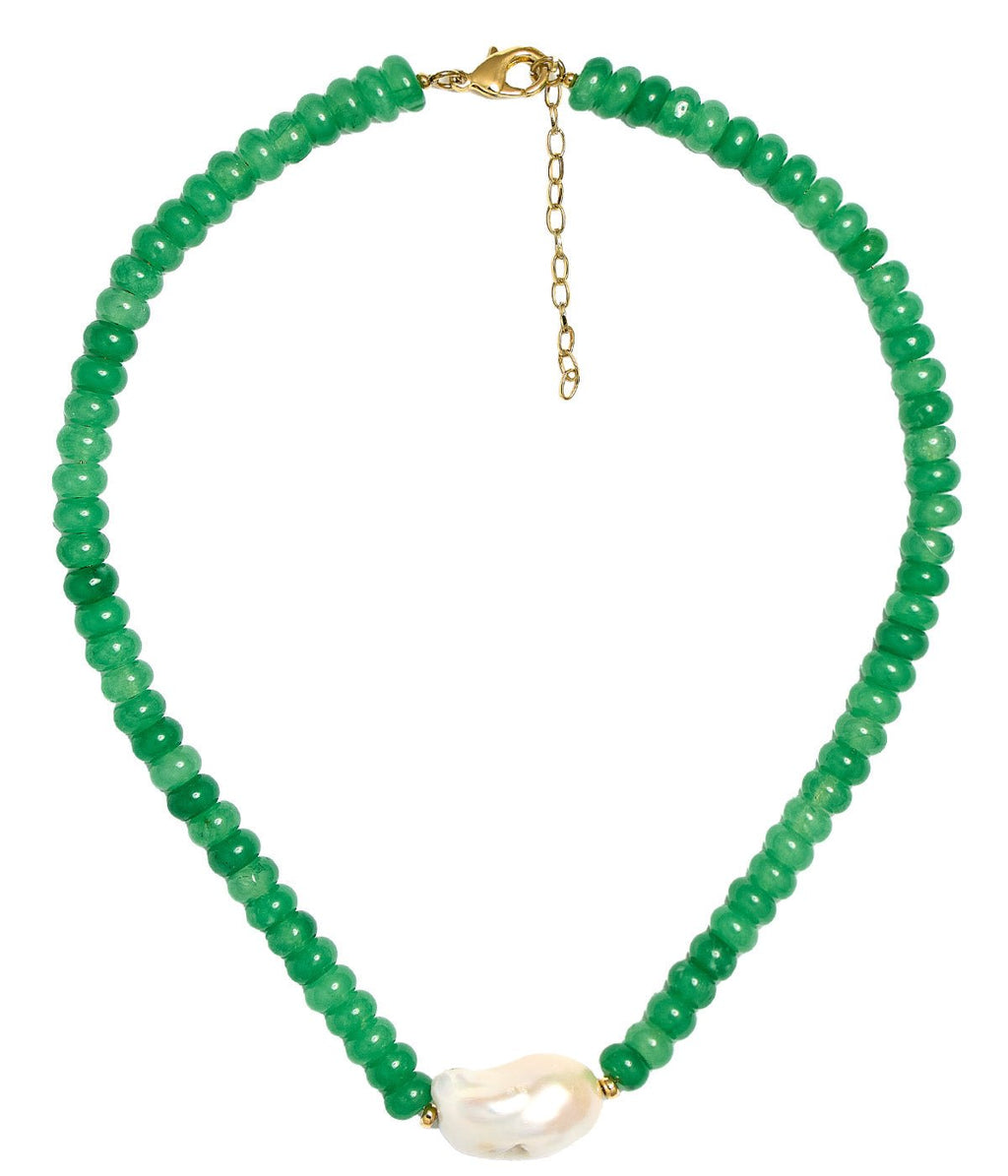 Susie- Quartz Beaded Necklace with freshwater Pearl