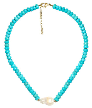 Susie- Quartz Beaded Necklace with freshwater Pearl