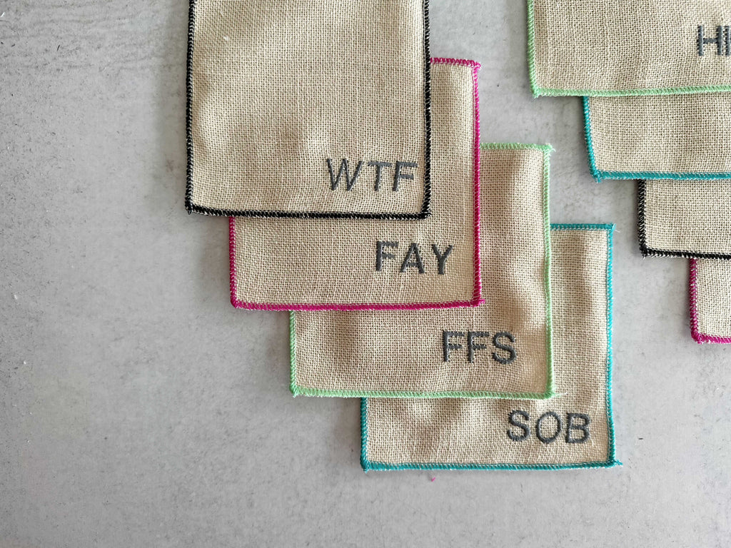 Elegant Colorful Linen Cocktail Coasters – 8-Piece Bar Accessory Set