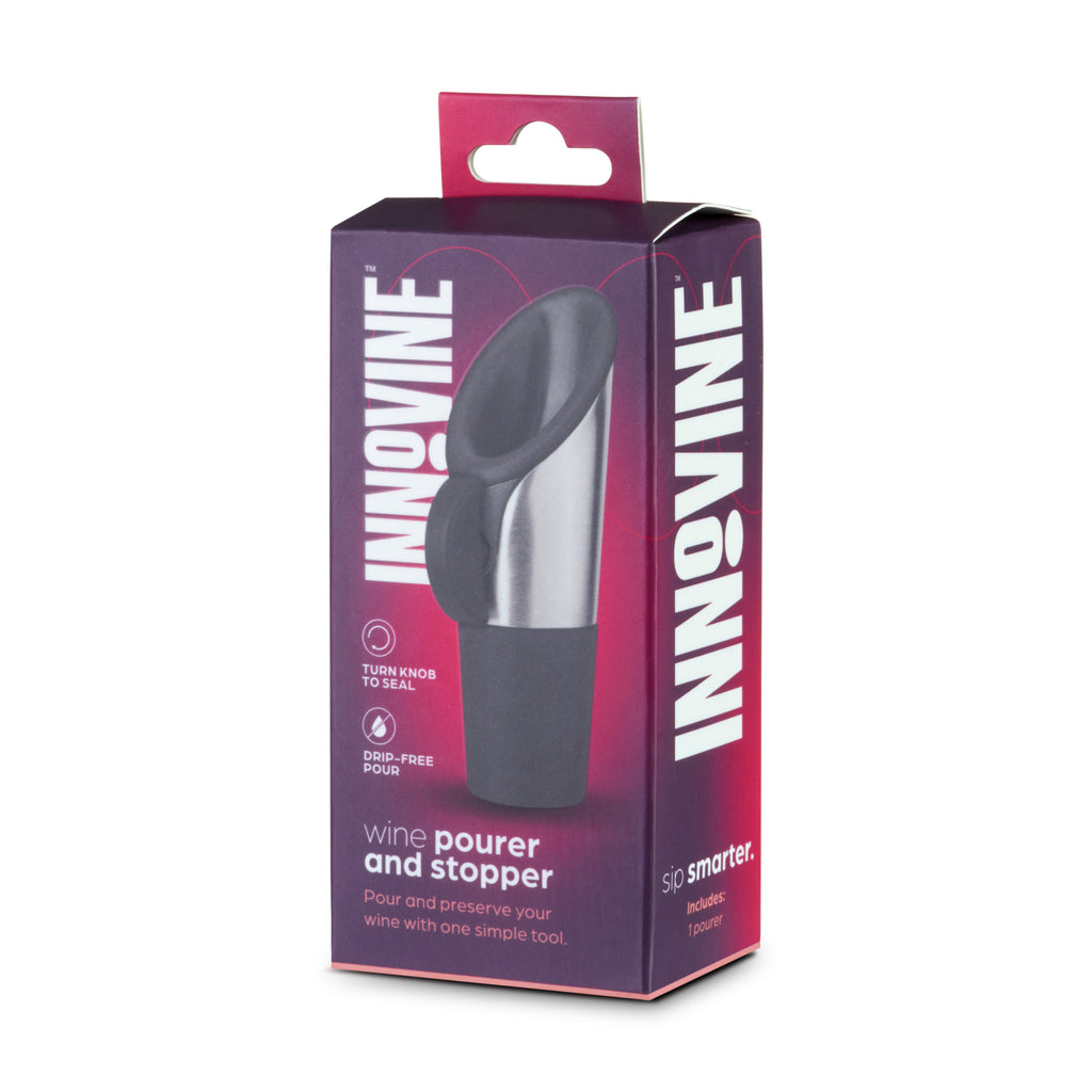 Wine Pourer and Stopper in Graphite