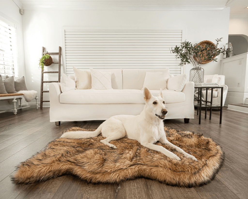 PupRug by Paw.com® Faux Fur Orthopedic Dog Bed – Curve Sable Tan