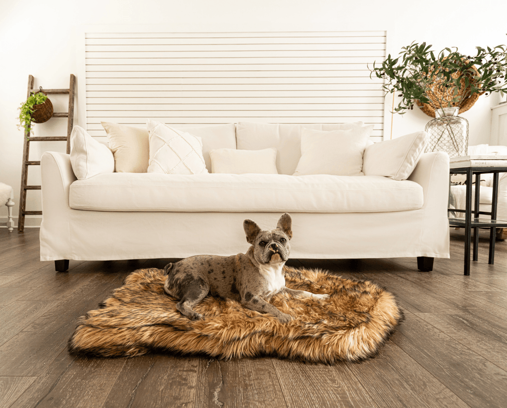 PupRug by Paw.com® Faux Fur Orthopedic Dog Bed – Curve Sable Tan