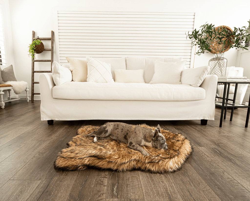 PupRug by Paw.com® Faux Fur Orthopedic Dog Bed – Curve Sable Tan