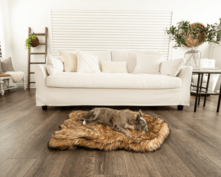 PupRug by Paw.com® Faux Fur Orthopedic Dog Bed – Curve Sable Tan