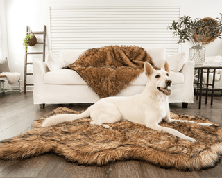 PupRug by Paw.com® Faux Fur Orthopedic Dog Bed – Curve Sable Tan