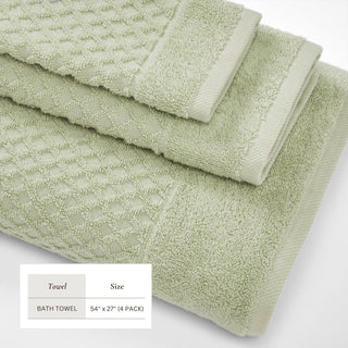 Grayson Cotton Diamond Waffle Weave Bath Towel Set