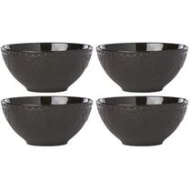 Lenox Chelse Muse Fleur Black All-Purpose Bowls, Set of 4, ironstone