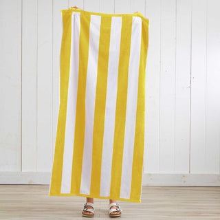 Elegant Cotton Velour Cabana Stripe Beach Towel – Novia Collection