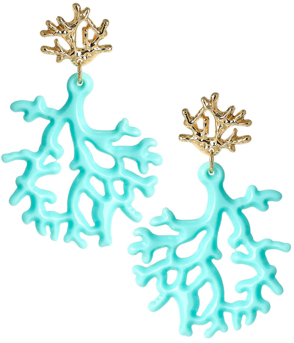 Tula Coral Acrylic Statement Earrings