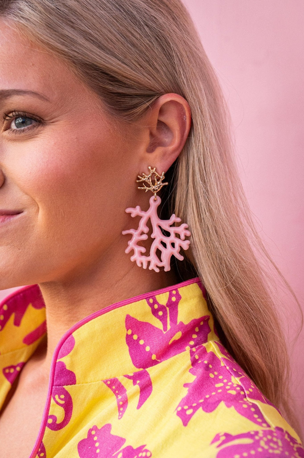 Tula Coral Acrylic Statement Earrings