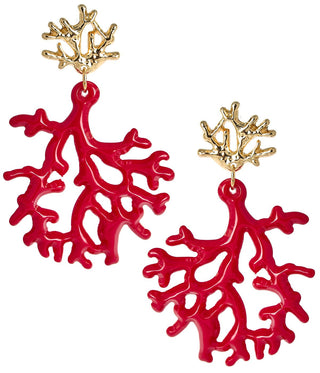 Tula Coral Acrylic Statement Earrings