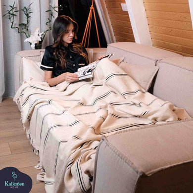 Handwoven Cotton Throw Blanket | 4-Layer Muslin Queen Size