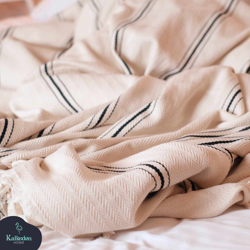 Handwoven Cotton Throw Blanket | 4-Layer Muslin Queen Size