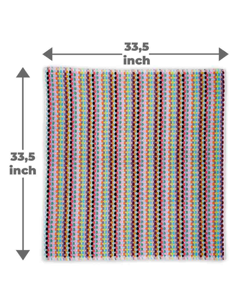 Pom Pom Bathmat | Plush Cotton Jacquard Bath Rug