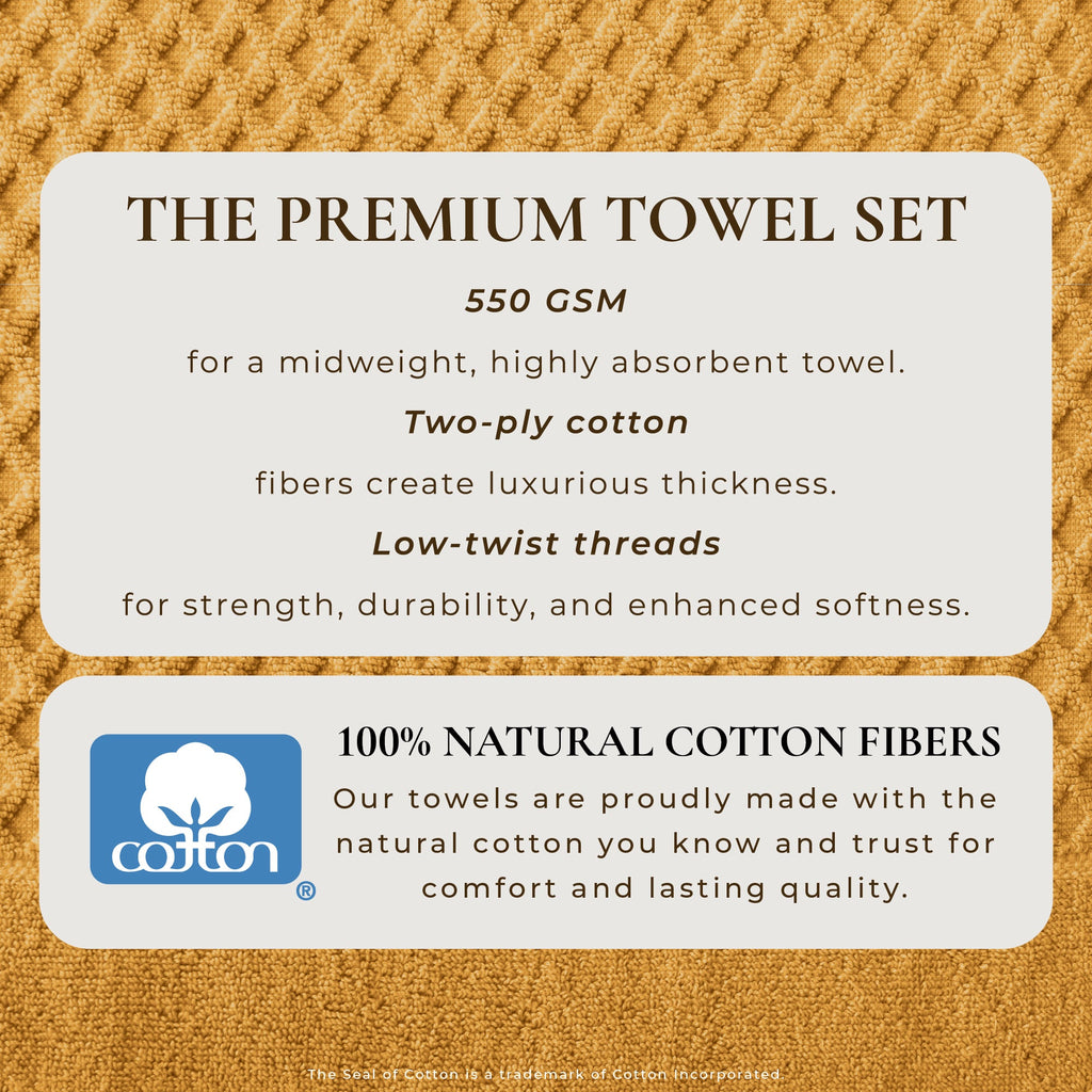 Grayson Cotton Diamond Waffle Weave Bath Towel Set
