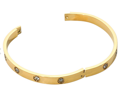 Classic Gold CZ Bangle Bracelet