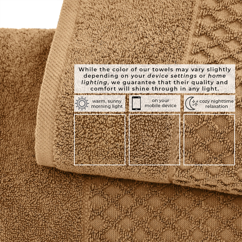 Grayson Cotton Diamond Waffle Weave Bath Towel Set