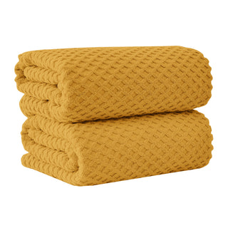 Grayson Cotton Diamond Waffle Weave Bath Towel Set