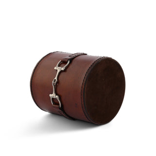 Premium Genuine Leather Stirrup Office Pen Holder