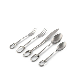 Stirrup 5-Piece Flatware Set | Equestrian Stainless-Steel Silver