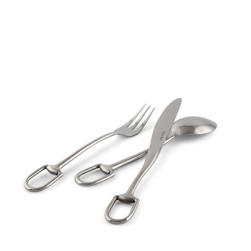 Stirrup 5-Piece Flatware Set | Equestrian Stainless-Steel Silver