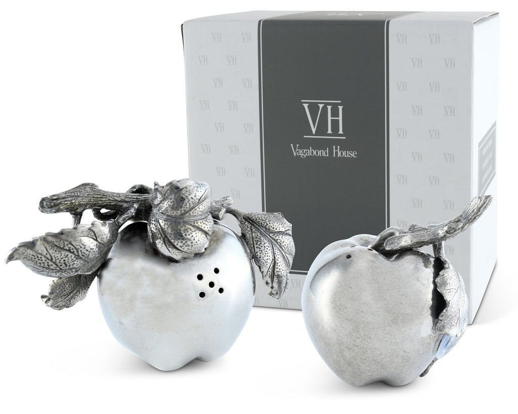 Apple Salt & Pepper Set | Vagabond House Farmer’s Market Pewter