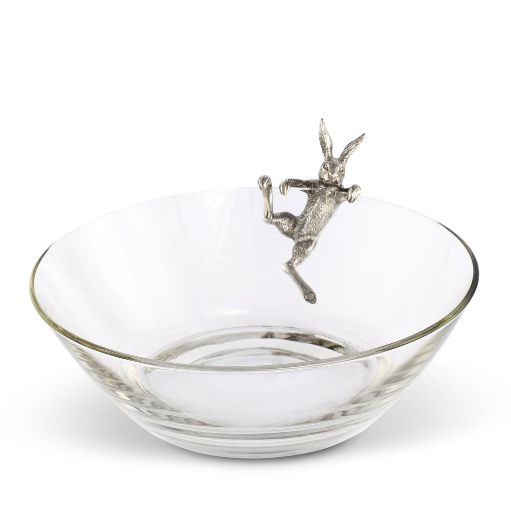 Climbing Bunny Glass Serving / Salad Bowl