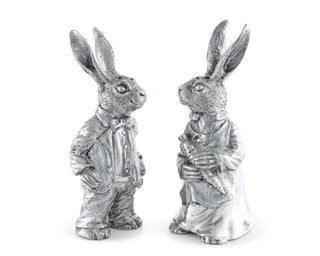 Dressed Rabbits Salt & Pepper Set | Vagabond House Pewter Bunnies