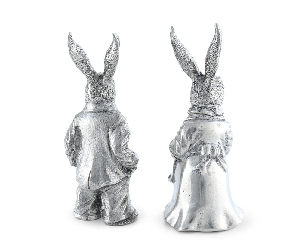 Dressed Rabbits Salt & Pepper Set | Vagabond House Pewter Bunnies