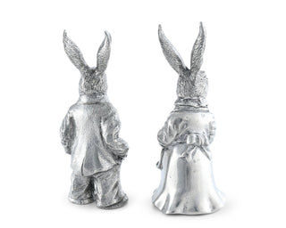 Dressed Rabbits Salt & Pepper Set | Vagabond House Pewter Bunnies