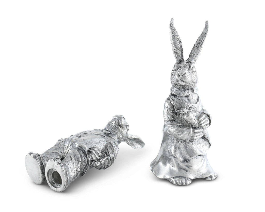 Dressed Rabbits Salt & Pepper Set | Vagabond House Pewter Bunnies