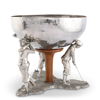 Golfer Ice Tub by Vagabond House | Pewter & Acacia Wood Ice Bucket