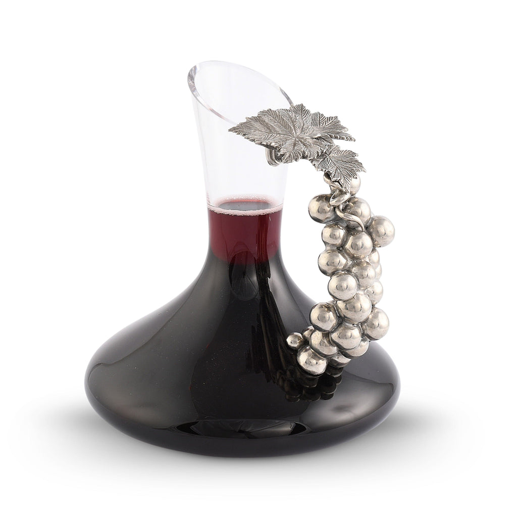Grape Wine Decanter Small | Glass & Pewter Designer Decanter 36 oz