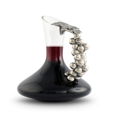Grape Wine Decanter Small | Glass & Pewter Designer Decanter 36 oz