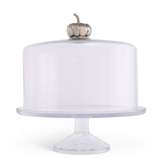 Pumpkin Knob Glass Covered Cake / Dessert Stand