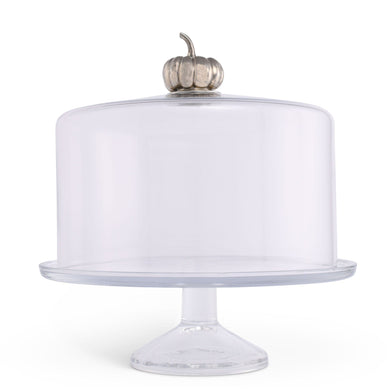 Pumpkin Knob Glass Covered Cake / Dessert Stand