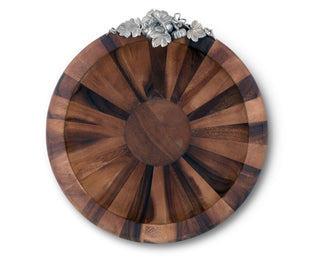 Harvest Large Salad Bowl | Acacia Wood & Pewter Serving Bowl 16